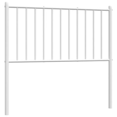 vidaXL Tăblie de pat metalică, alb, 90 cm