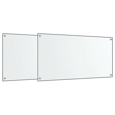 vidaXL Panou antistropi bucătărie 2 buc. transparent 80x50 cm sticlă