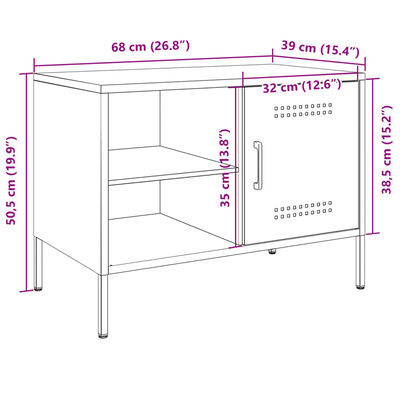 vidaXL Dulapuri TV, 2 buc., antracit, 68x39x50,5 cm, oțel