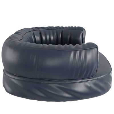 vidaXL Pat de câini, spumă ergonomică, albastru, 75x53 cm, piele eco