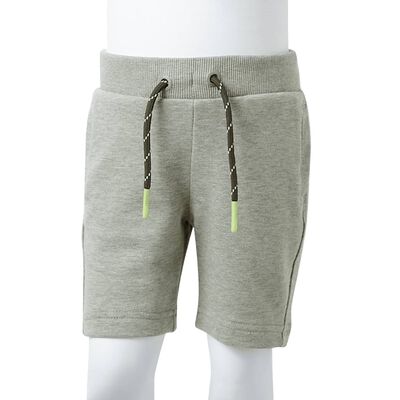 Pantaloni scurți pentru copii cu șnur, kaki deschis melanj, 104