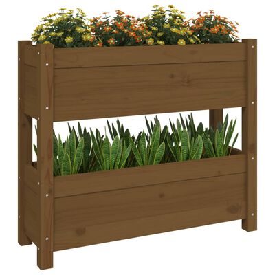 vidaXL Jardinieră, maro miere, 77x25x66 cm, lemn masiv de pin