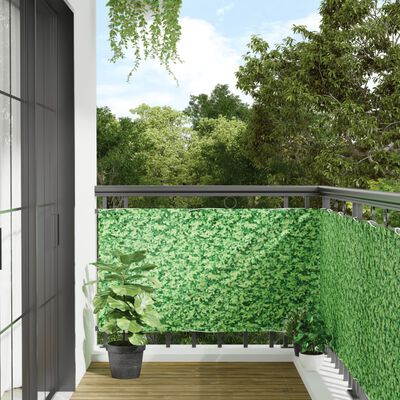 vidaXL Paravan de balcon cu aspect de plantă, verde, 1000x75 cm, PVC