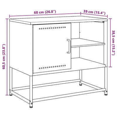 vidaXL Dulap TV, galben muștar, 100,5x39x60,5 cm, oțel