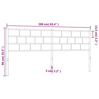 vidaXL Tăblie de pat metalică, alb, 160 cm