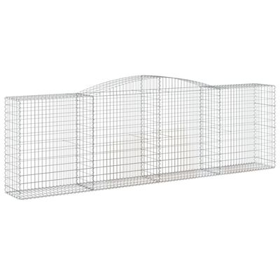 vidaXL Coșuri gabion arcuite 9 buc, 400x50x120/140 cm, fier galvanizat