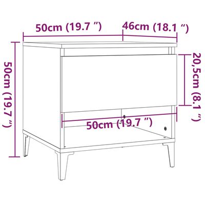 vidaXL Mese laterale, 2 buc., negru, 50x46x50 cm, lemn compozit