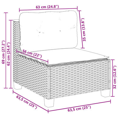 vidaXL Set mobilier de grădină cu perne, 10 piese, gri, poliratan