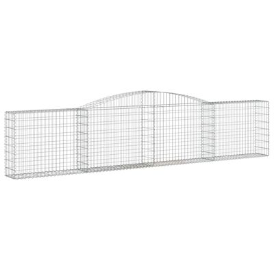 vidaXL Coșuri gabion arcuite 25 buc, 400x30x80/100 cm, fier galvanizat