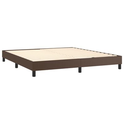 vidaXL Cadru de pat box spring, maro, 180x200 cm, piele ecologică