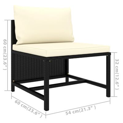 vidaXL Set mobilier grădină cu perne, 12 piese, negru, poliratan