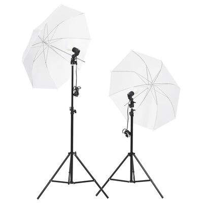 vidaXL Set studio foto cu lampă, fundal și reflector