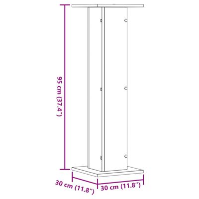 vidaXL Suporturi plante 2 buc. stejar sonoma 30x30x95cm lemn prelucrat