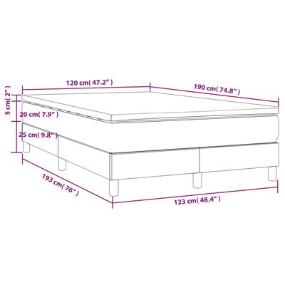 vidaXL Pat box spring cu saltea, verde închis, 120x190 cm, catifea