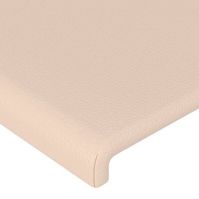 vidaXL Tăblie pat cu aripioare cappuccino 93x16x118/128 cm piele eco