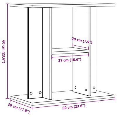 vidaXL Suport acvariu, stejar artizanal, 60x30x60 cm, lemn prelucrat