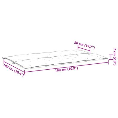 vidaXL Pernă bancă de grădină antracit 180x(50+50)x7cm material oxford