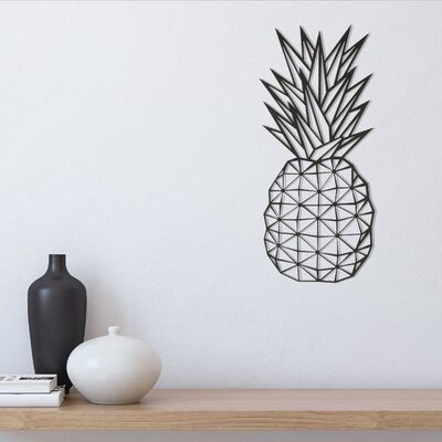 Homemania Decor de perete Pineapple, negru, 22x55 cm, oțel