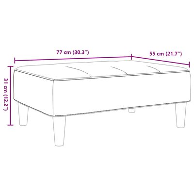 vidaXL Taburet, negru, 77x55x31 cm, catifea