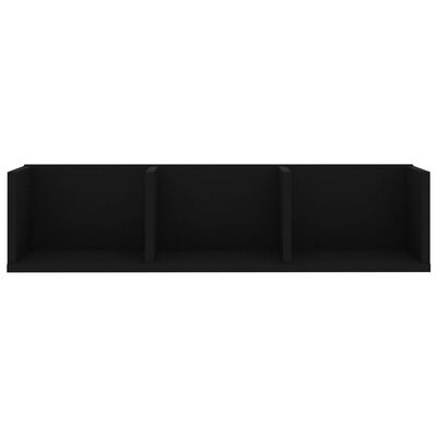 vidaXL Raft de perete CD-uri, negru, 75 x 18 x 18 cm, lemn prelucrat