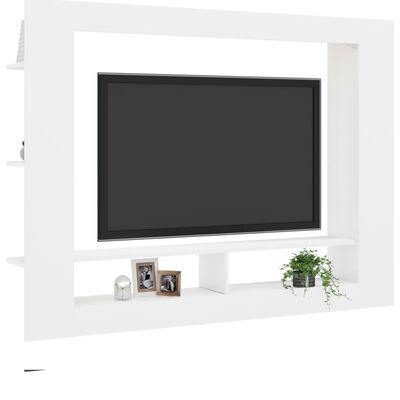 vidaXL Dulap TV, alb, 152x22x113 cm, lemn prelucrat