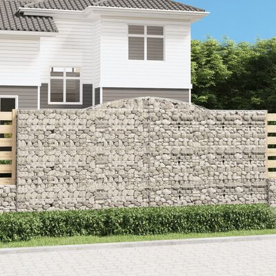 vidaXL Coșuri gabion arcuite 2 buc, 400x30x180/200 cm, fier galvanizat