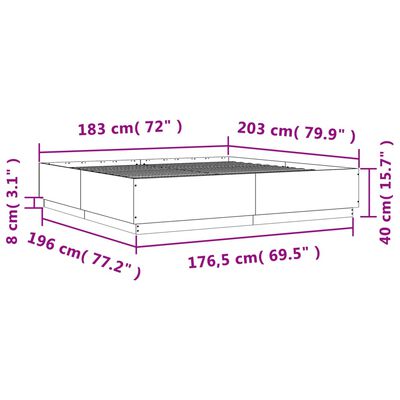 vidaXL Cadru de pat, stejar maro, 180x200 cm, lemn prelucrat