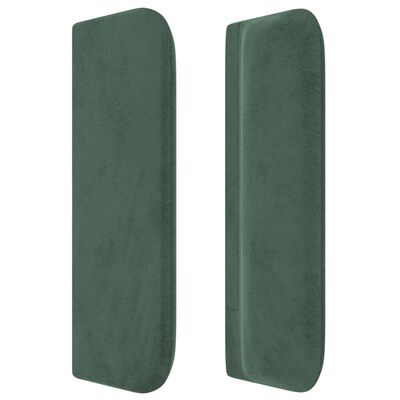 vidaXL Tăblie de pat cu aripioare verde închis 203x16x78/88 cm catifea