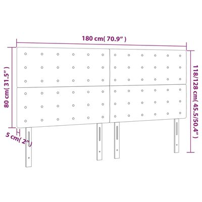 vidaXL Tăblii de pat 4 buc, cappuccino 90x5x78/88 cm piele ecologică