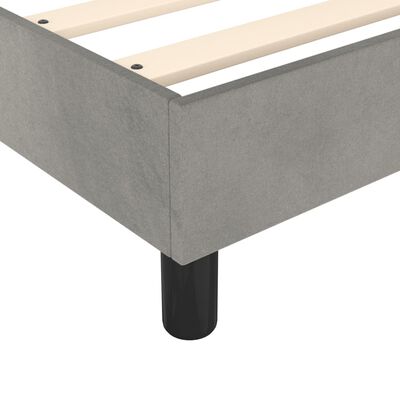 vidaXL Pat box spring cu saltea, gri deschis, 90x200 cm, catifea