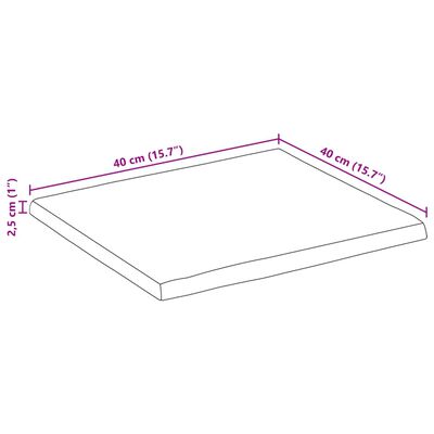 vidaXL Blat de masă contur organic 40x40x2,5 cm lemn masiv mango brut