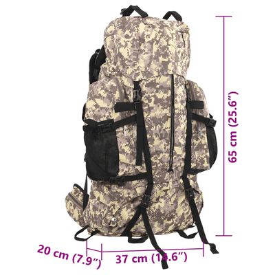 vidaXL Rucsac de drumeție, camuflaj maro camel, 60 L, țesătură oxford