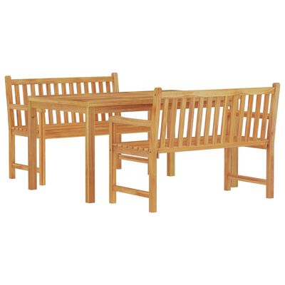 vidaXL Set de masă pentru grădină, lemn masiv de tec, 3 piese