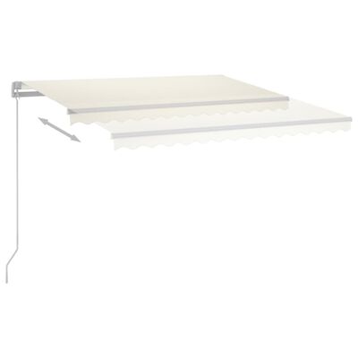 vidaXL Copertină retractabilă manual cu LED, crem, 400x300 cm