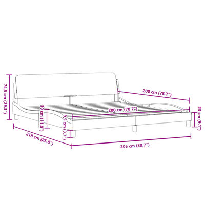 vidaXL Cadru de pat cu tăblie alb și negru 200x200cm piele artificială