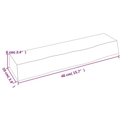 vidaXL Raft de perete maro închis 40x10x6 cm lemn masiv stejar tratat