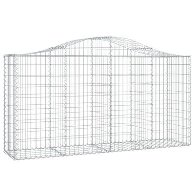 vidaXL Coșuri gabion arcuite 15 buc, 200x50x100/120cm, fier galvanizat