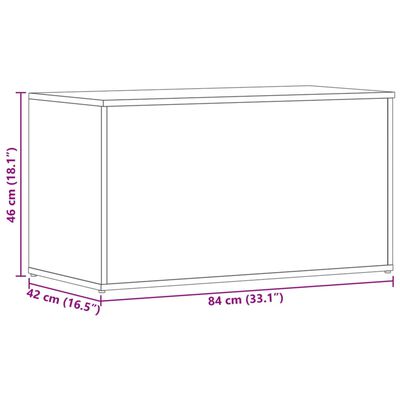 vidaXL Cufăr de depozitare, gri sonoma, 84x42x46 cm, lemn compozit