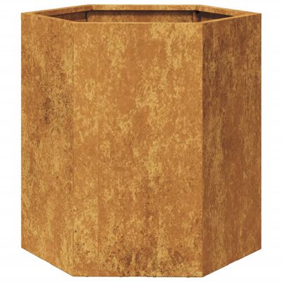 vidaXL Jardinieră de grădină 46x40x45 cm oțel corten hexagonal