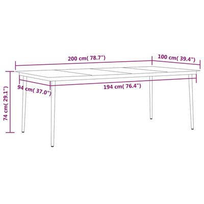 vidaXL Set de mobilier de grădină, 9 piese, negru