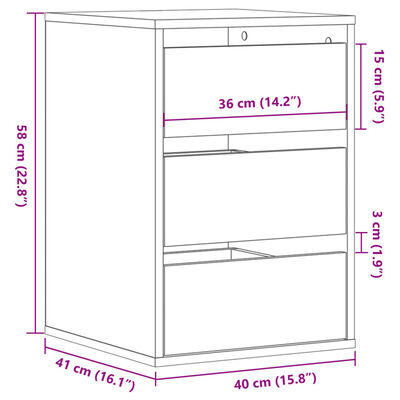 vidaXL Dulap colț cu sertare stejar sonoma 40x41x58 cm lemn prelucrat