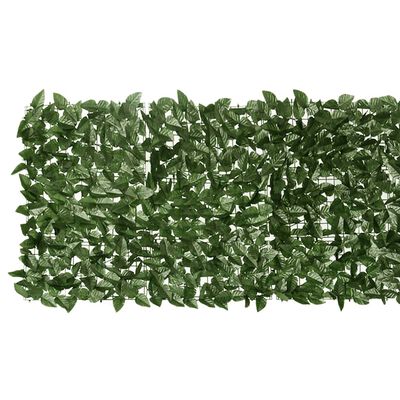 vidaXL Paravan de balcon cu frunze verde închis, 200x75 cm