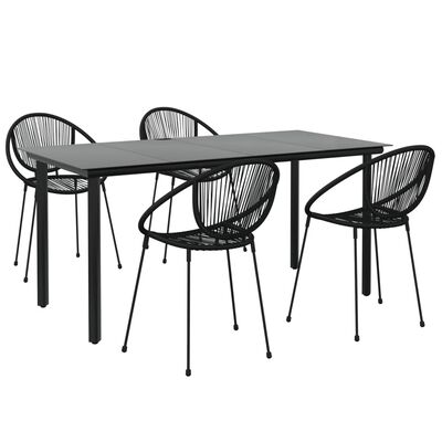 vidaXL Set mobilier de grădină, 5 piese, negru, ratan PVC