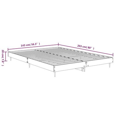 vidaXL Cadru de pat, stejar maro, 135x190 cm, lemn prelucrat