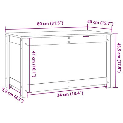 vidaXL Cutie de depozitare, maro miere, 80x40x45,5 cm, lemn masiv pin