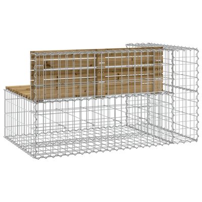 vidaXL Bancă de grădină design gabion 122x71x65,5cm lemn pin impregnat