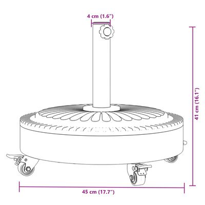 vidaXL Suport umbrelă pentru stâlpi Ø38 / 48 mm, 27 kg, rotund