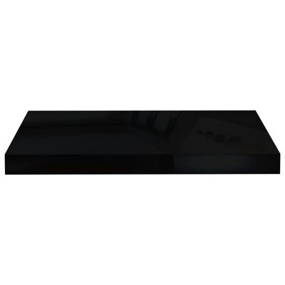 vidaXL Rafturi de perete, 4 buc., negru extralucios, 50x23x3,8 cm, MDF