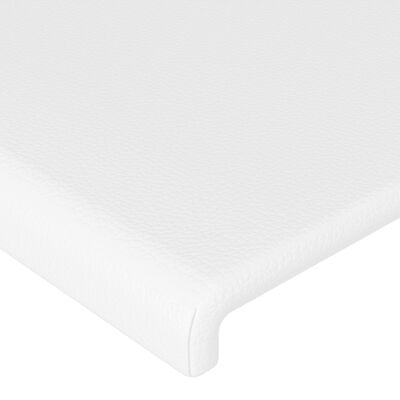 vidaXL Pat box spring cu saltea, alb, 90x200 cm, piele ecologică