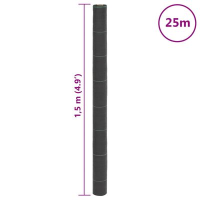 vidaXL Membrană antiburuieni, negru, 1,5x25 m, PP